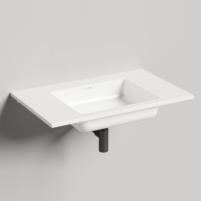 Salini Onda Раковина 80x50х16.3cм., без отв., c переливом, материал: S-Stone, цвет: белый матовый