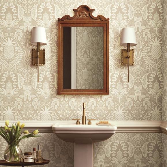 Обои York RF7485 Pineapple Damask Linen