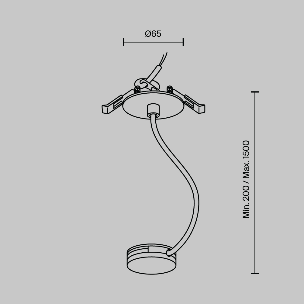Коннектор питания встраиваемый Maytoni Pendant system Parity TRA130RWC-2B