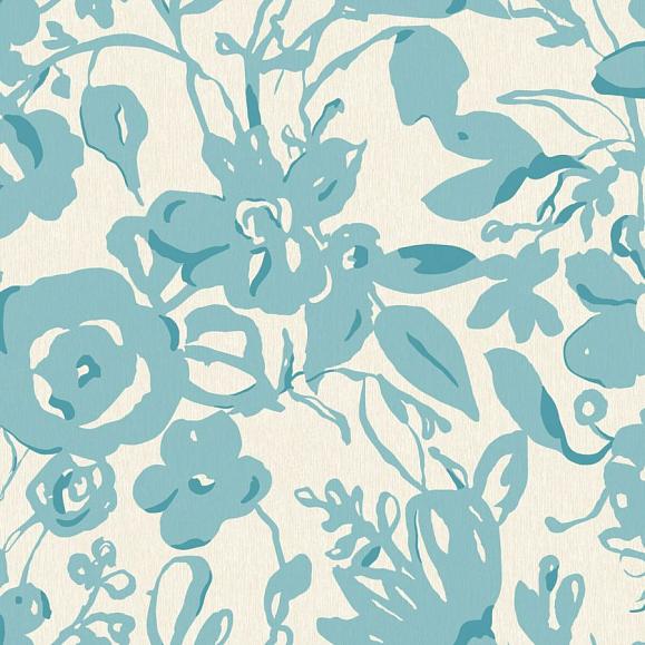 Обои York BL1736 Brushstroke Floral Aqua