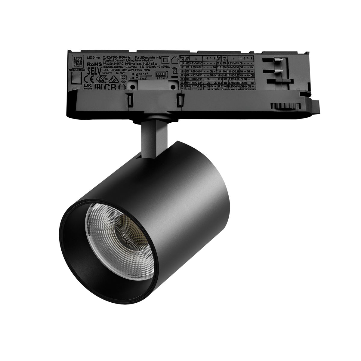 Трековый трехфазный светильник Quattro LED с адаптером Lightstar Alta Base A5437QT