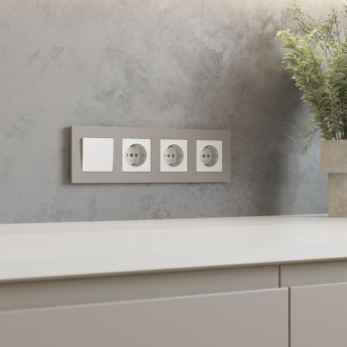 Рамка на 4 поста Werkel Slab (дымчатый софт) W0042917 4690389218453 a071628