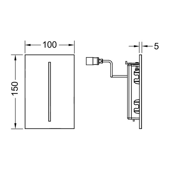TECE TECEfilo-Velvet Urinal Электронная панель смыва для писсуара, 7,2В, цвет: Bianco Kos/белый