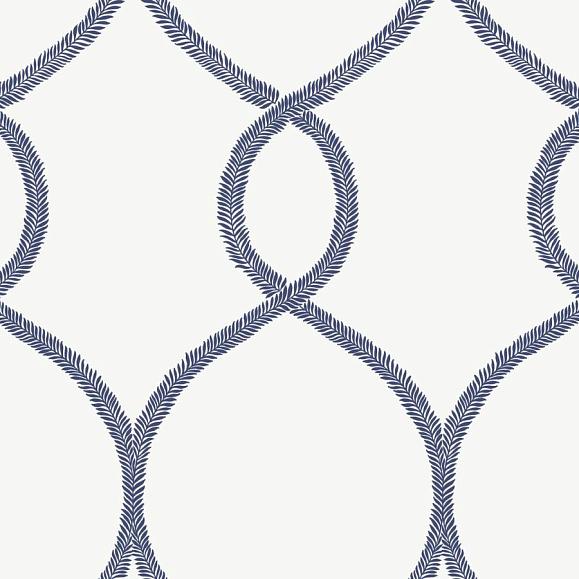Обои York KT2232 Laurel Leaf Ogee Navy