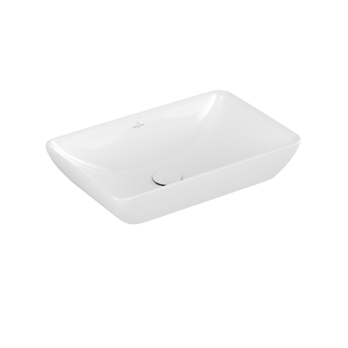 Villeroy&Boch Venticello Раковина накладная 55х36см, без отв., с переливом, CeramicPlus, цвет: альпийский белый
