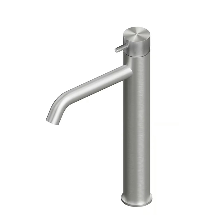 QuadroDesign Source Смеситель для раковины, высокий, 1 отв., цвет: Brushed Stainless Steel