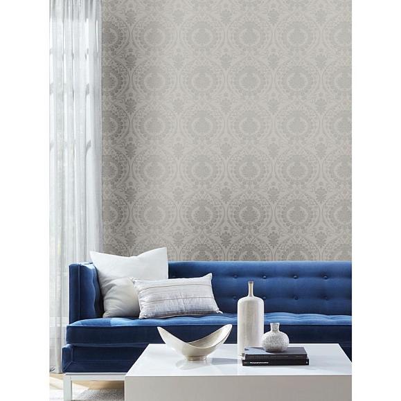 Обои York DM4904 Imperial Damask Grey/Silver