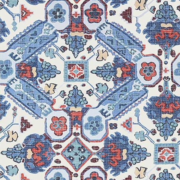 Обои Thibaut T10824 Persian Carpet Blue and White