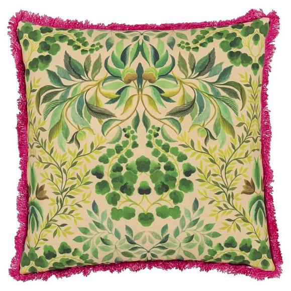 Подушка CCDG1379, Ikebana Damask Embroidery, Fuchsia, Designers Guild 55 x 55см