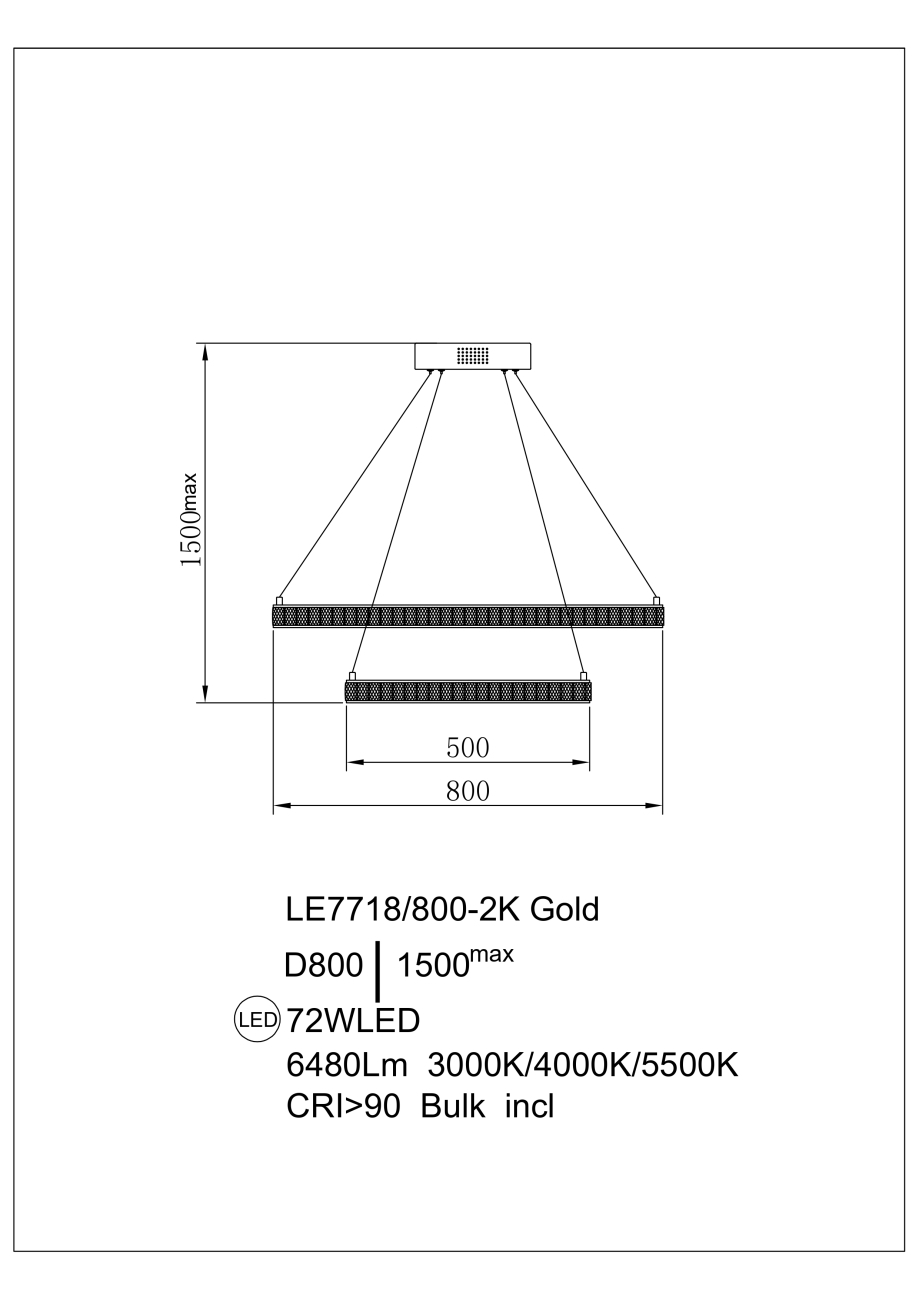 Подвесная люстра Colisee LE7718/800-2K Gold