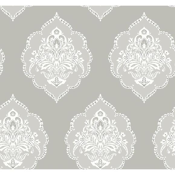 Обои York DM4984 Signet Medallion Damask Grey