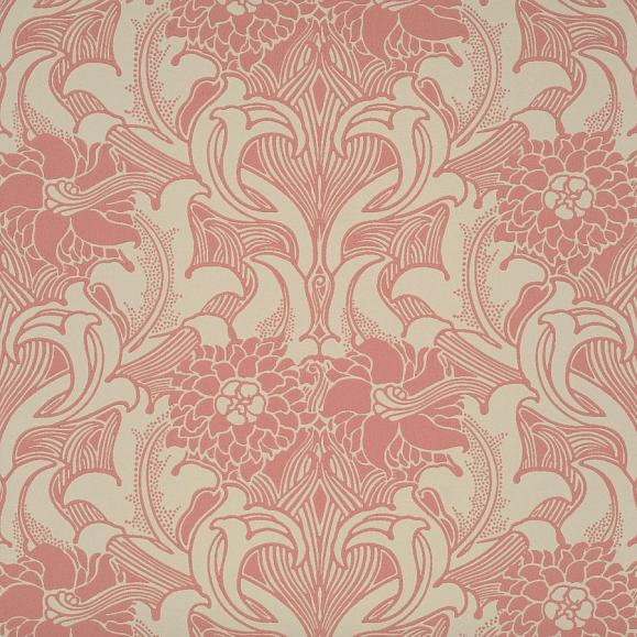 Обои Little Greene 0263DACARMI Dahlia Scroll Carmine