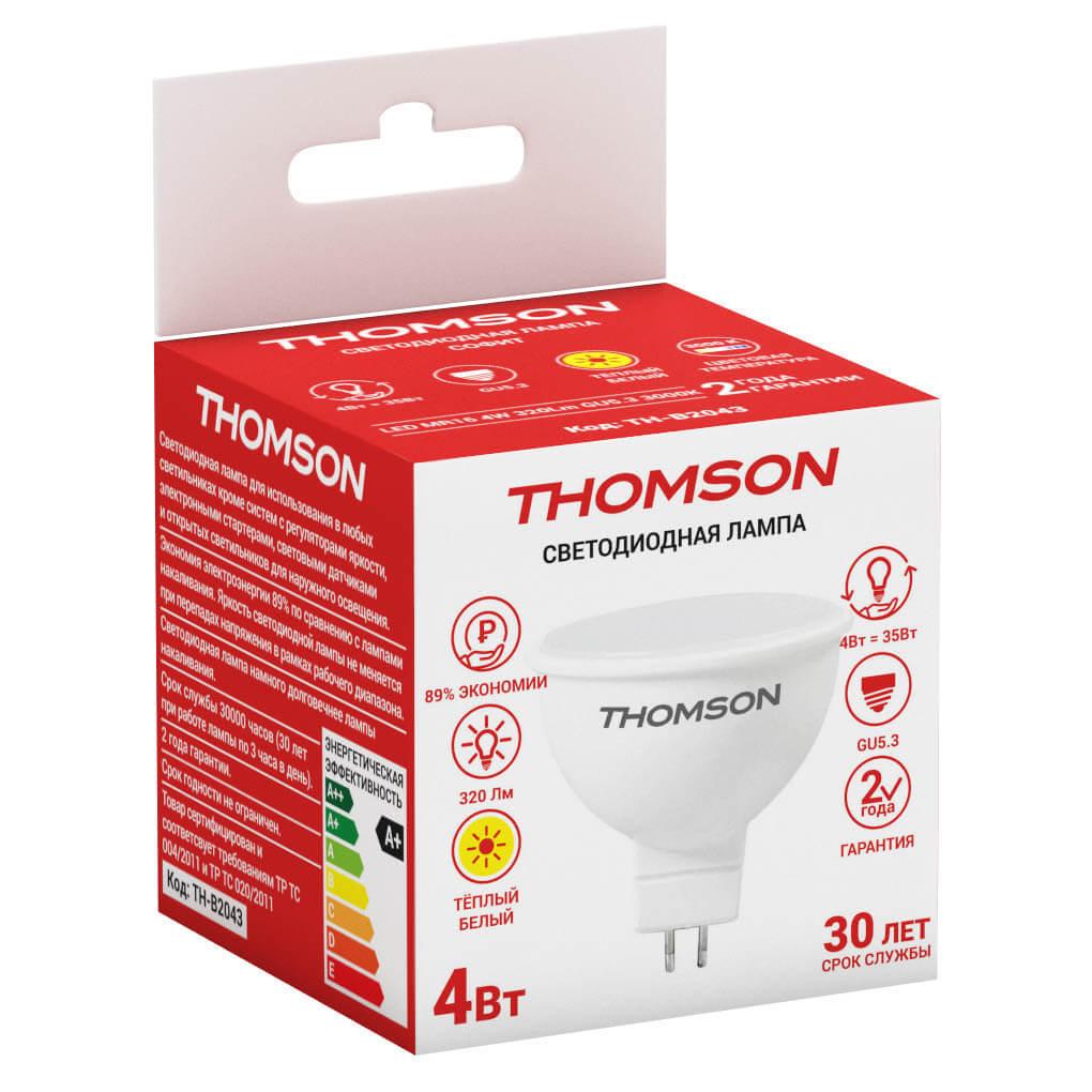 Лампа светодиодная Thomson GU5.3 4W 3000K TH-B2043
