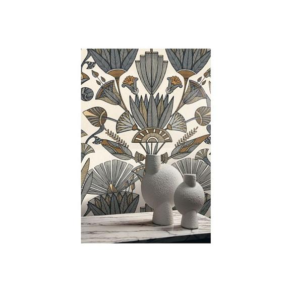 Обои Casamance 76130100 Denderah Blanc/mordoré