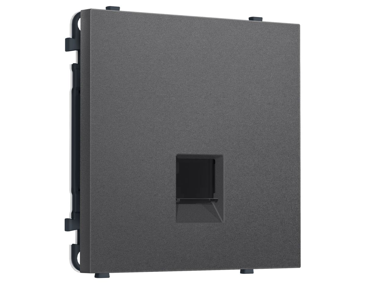 Комплект механизма телефонной розетки SIGMA Антрацит серый RJ-11 Ambrella Volt MS662030 (SP6620, PR190)