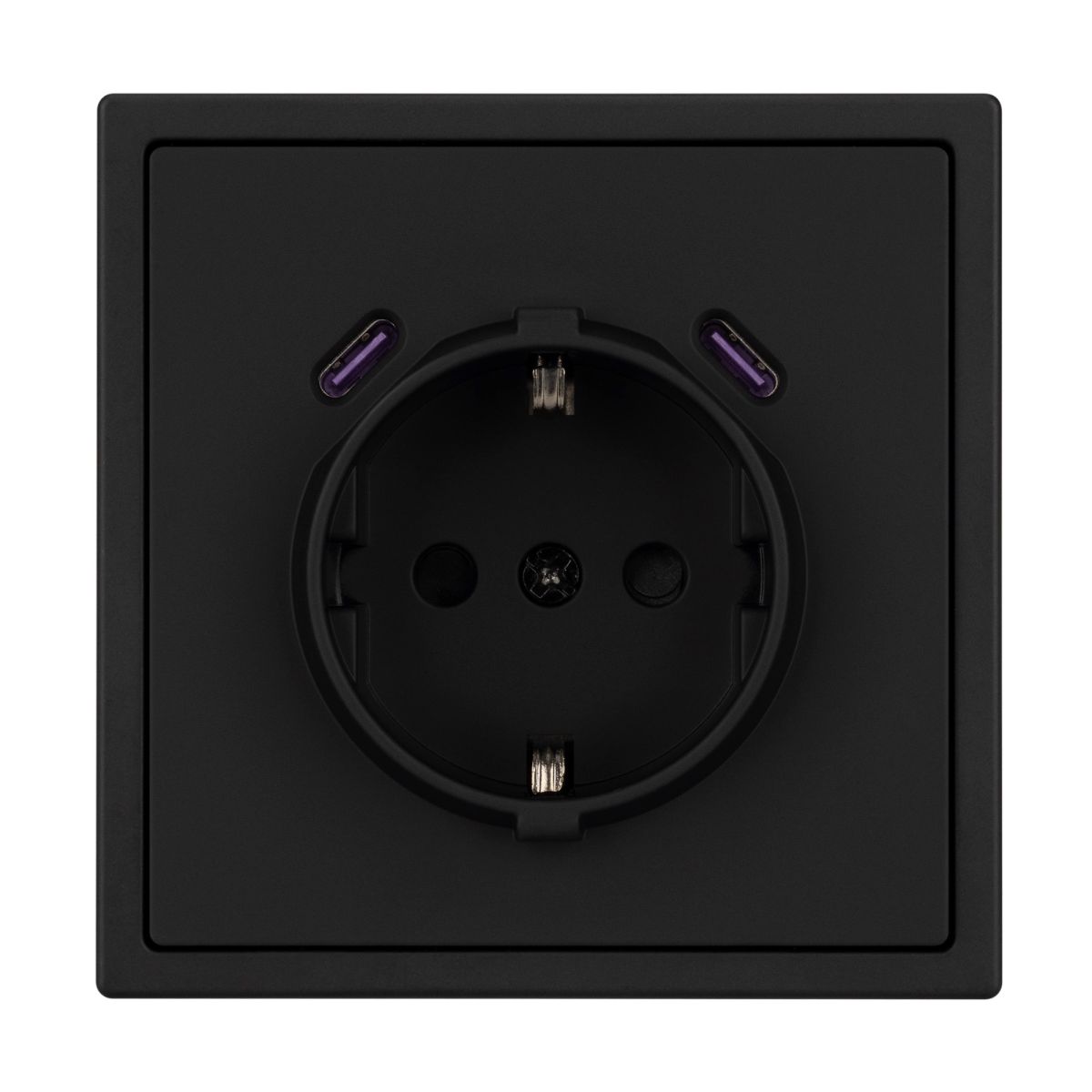 Розетка зк со шторками с USB тип C+С софт-тач черный оникс Arlight SCT-MUCC-SFPL-BK (250V, 16A) 061813(1)
