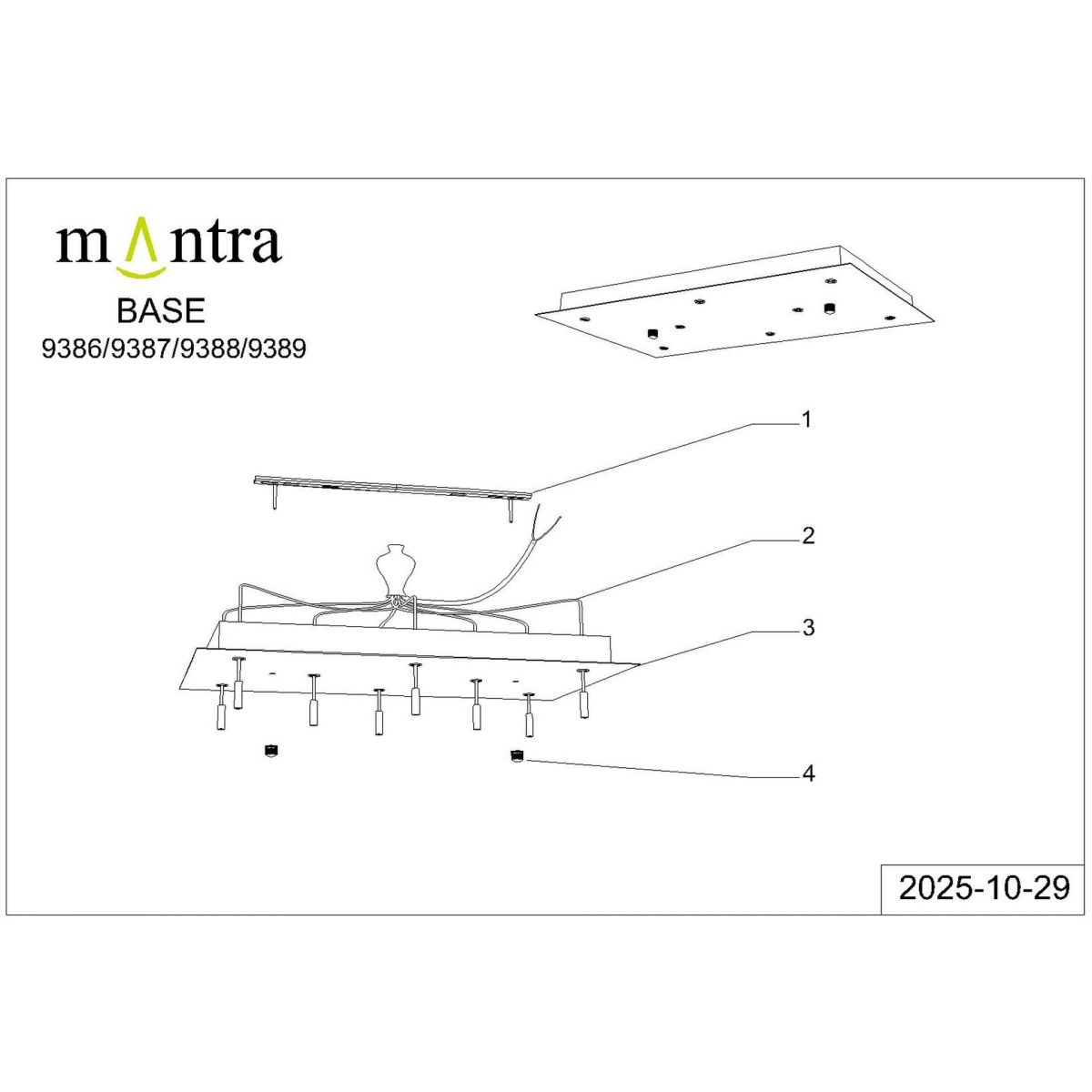 Основание потолочное 8L Mantra Modular Light Florones 9386