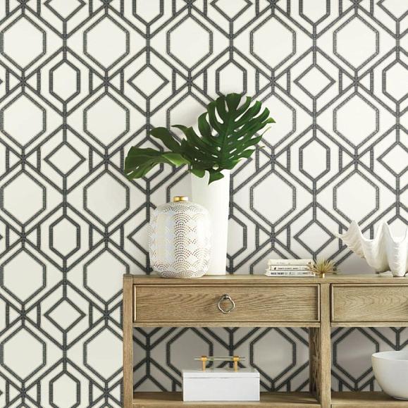 Обои York TC2632 Sawgrass Trellis White/Grey