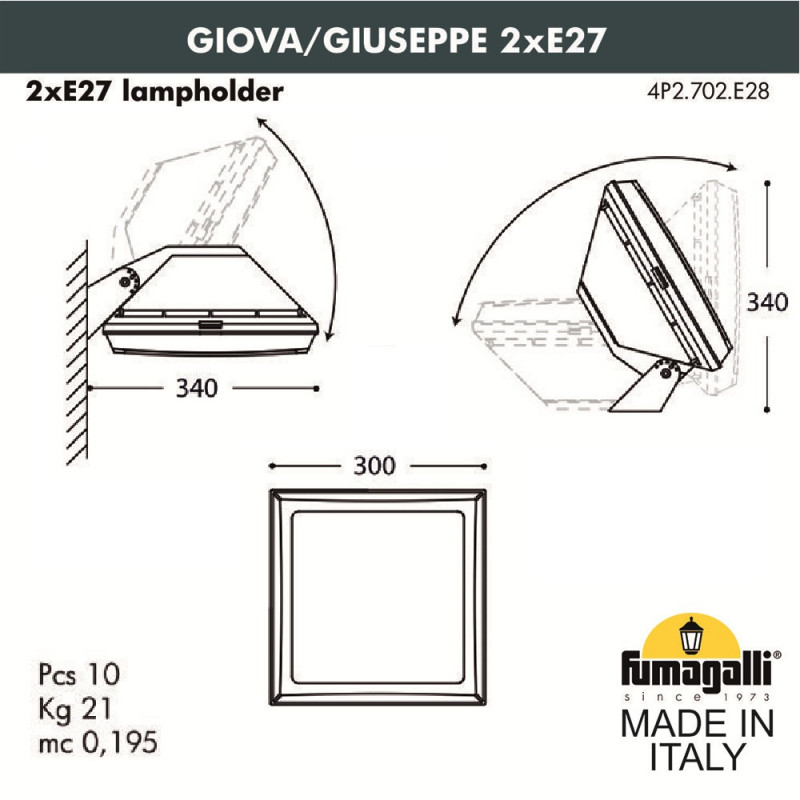 Настенный светильник Fumagalli Guizeppe 4P2.702.000.AYF1R
