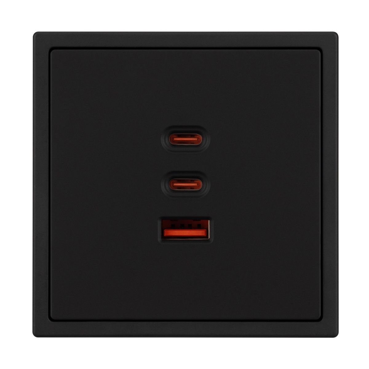 USB Розетка тип А+С+С софт-тач черный оникс Arlight SCT-MUACC-SFPL-FC-BK (65W, QC3) 061834(1)
