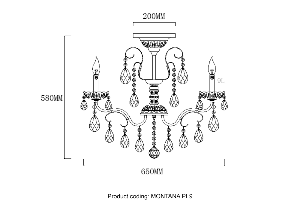 Люстры на штанге Crystal Lux MONTANA PL9