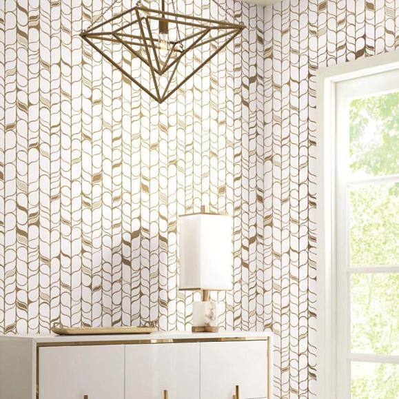Обои York OS4201 Perfect Petals White/Antique Gold