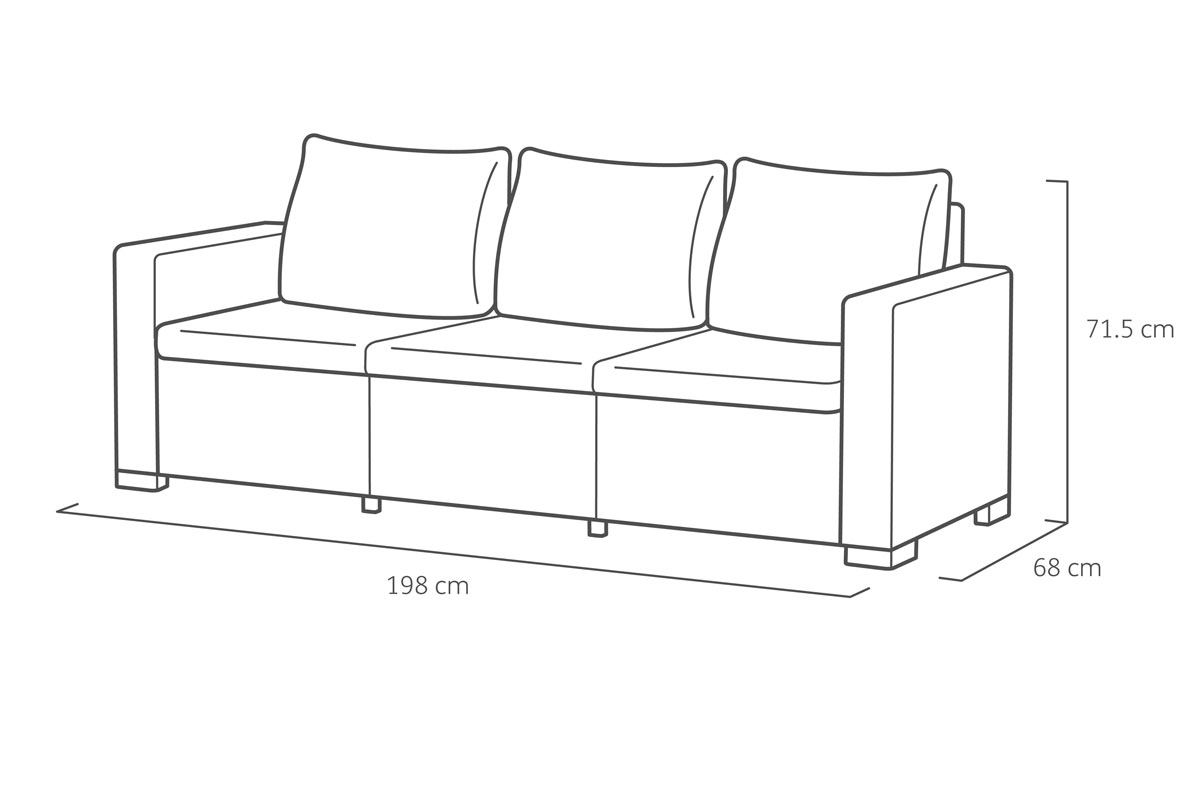 Комплект мебели California 3 Seater Set, капучино
