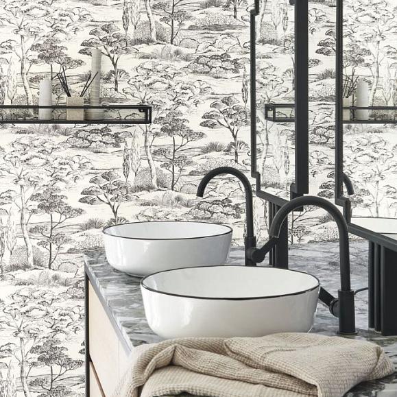 Обои Casadeco 200939374 Littoral Noir fusain
