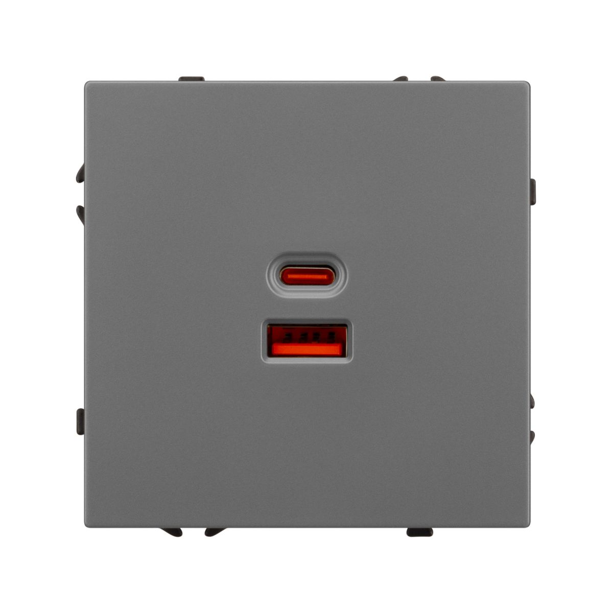 USB Розетка тип A+C софт-тач серый базальт Arlight SCT-MUAC-SFPL-FC-GR (65W, QC3) 054319(1)