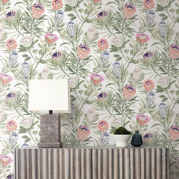Обои York BL1752 Protea White/Fuchsia