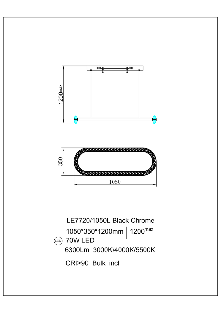 Подвесная люстра Michel LE7720/1050L Black Chrome