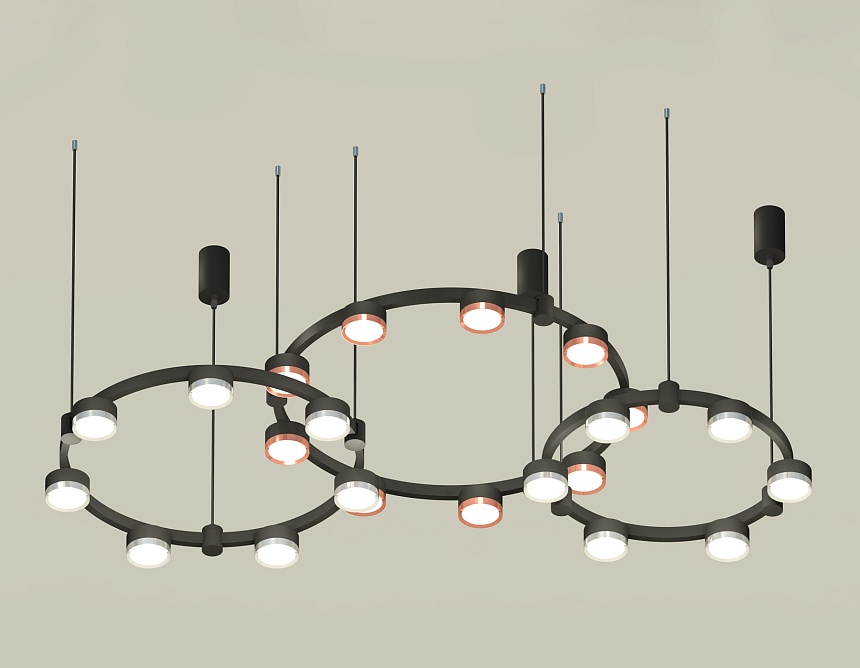 Комплект подвесного светильника Ambrella Light Techno Ring XR92092100 (A9209x3, C9242, C9238, C9232, N8126, N8118)