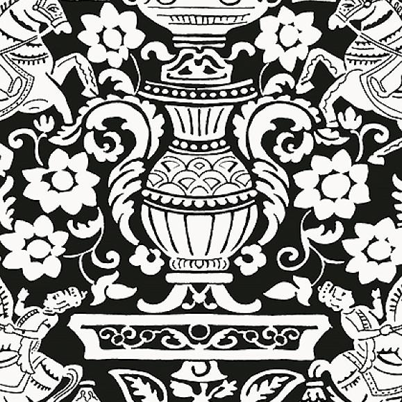 Обои Thibaut T14365 Galway Black