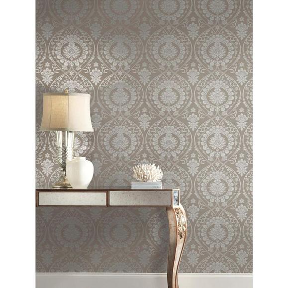 Обои York DM4902 Imperial Damask Mink/Silver