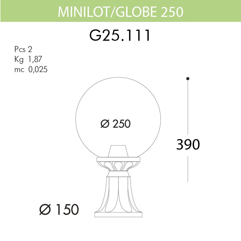 Уличный светильник Fumagalli Minilot/G250 G25.111.000.BYE27