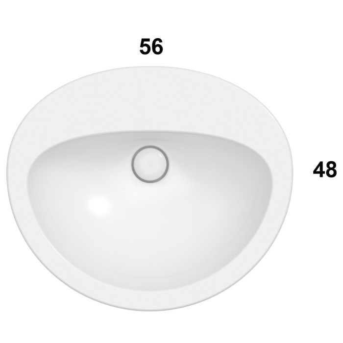Globo Lavabi d'arredamento Раковина 56х48.5х20см., встраиваемая, 1 отв., с переливом, цвет: белый