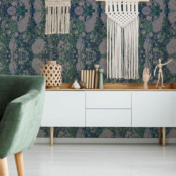 Панно Mind the gap WP20344 Marbled Paper Blue/Green/Grey
