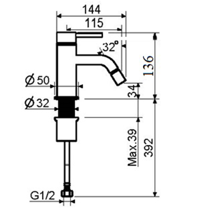 Plumberia Selection IXO Смеситель для биде, на 1 отв., цвет: брашированное золото