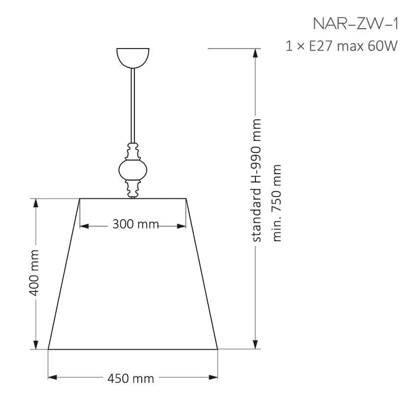 Подвесной светильник Kutek Mood Narni NAR-ZW-1 (CZ)