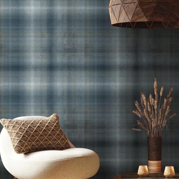 Обои York HO2158 Sterling Plaid Indigo