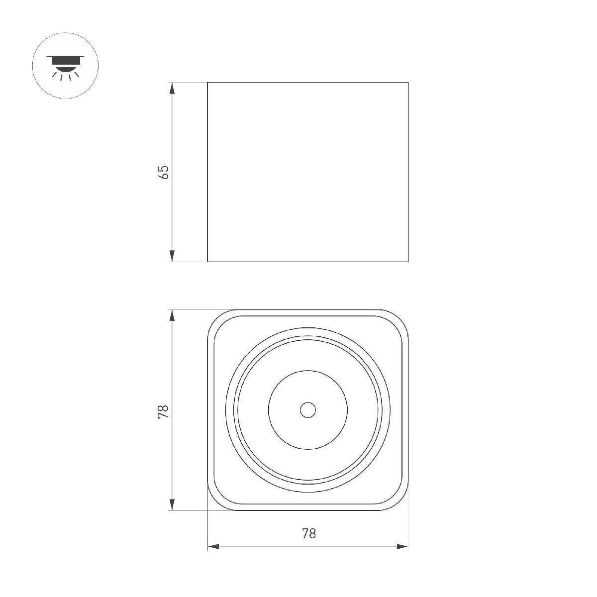Накладной светильник Arlight SP-DICE-S78x78-10W Day4000 (WH, 24 deg, 230V) 046634