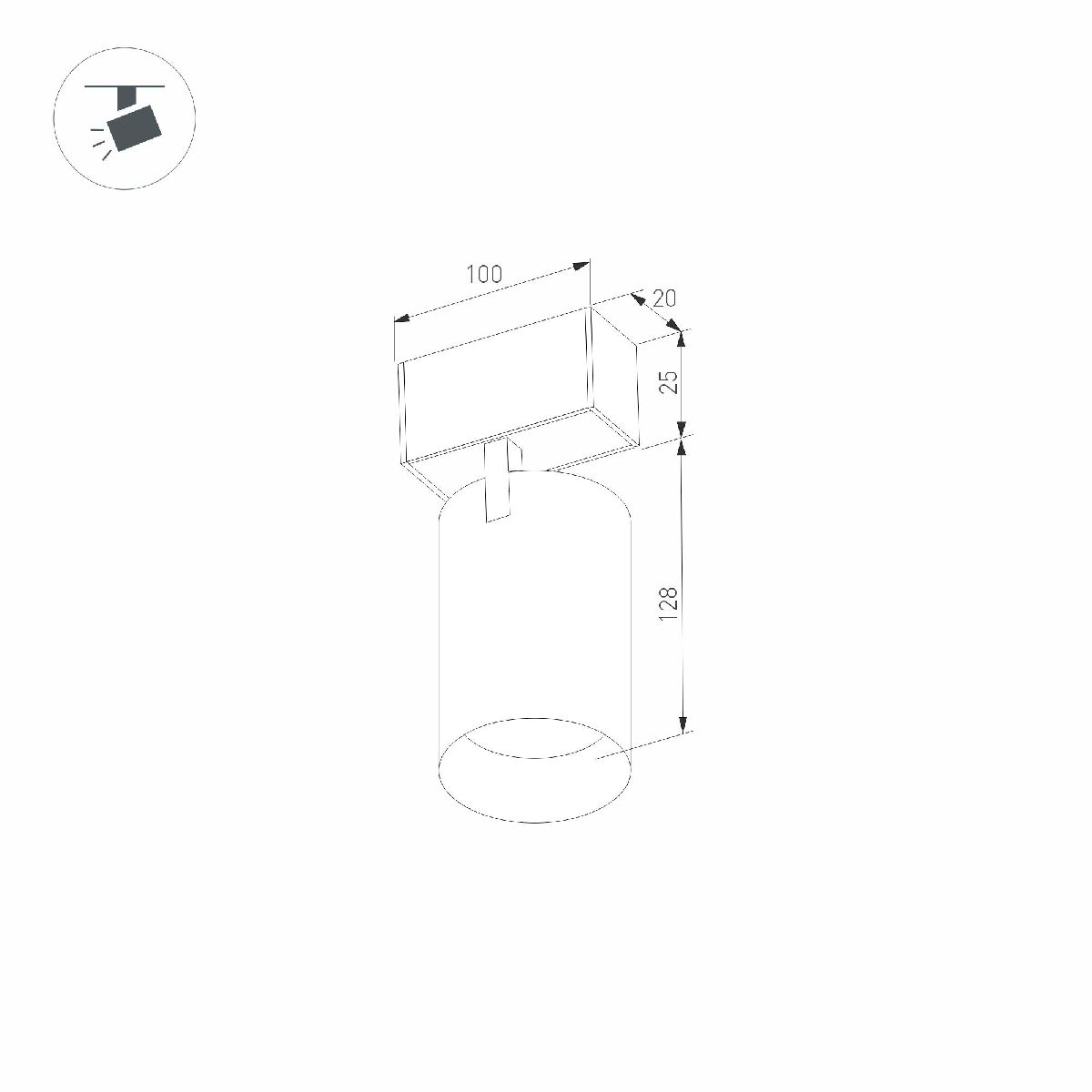 Трековый магнитный светильник Arlight MAG-SPOT-25-R120-12W Warm3000 (BK, 30 deg, 24V) 033678(1)