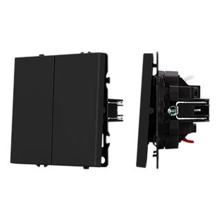 Механизм выключателя двухклавишный перекрёстный Arlight SWT-NOBE-MKX2-SFPL-BK (230V, 10A) (Черный оникс) 061790