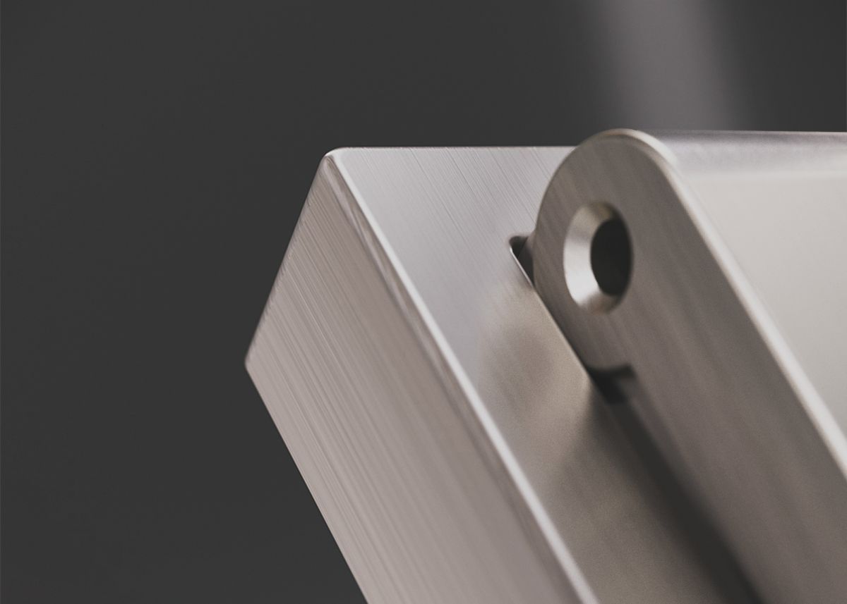 Накладка для розетки с заземлением защитными шторками и крышкой S70 Metal (никель) Voltum VLSM000811