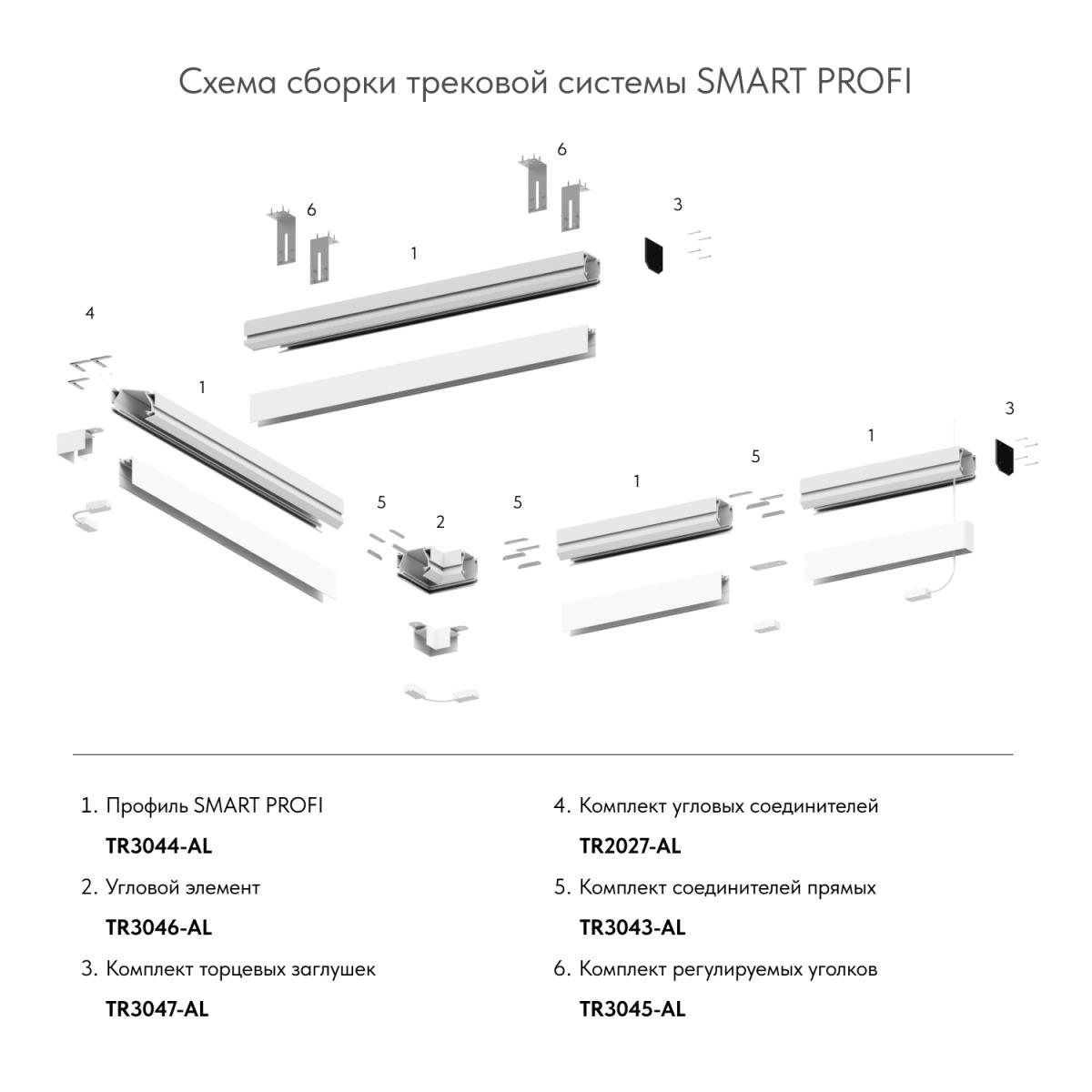Соединитель профиля Denkirs Smart TR3043-AL