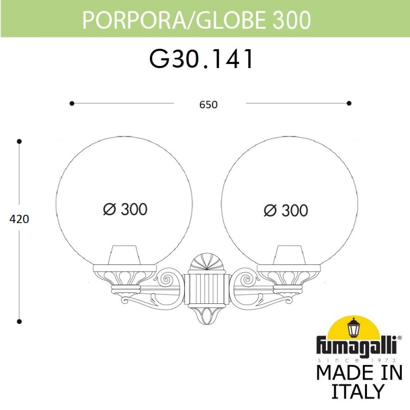 Уличный настенный светильник Fumagalli G30.141.000.AZE27