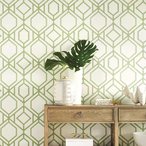 Обои York TC2631 Sawgrass Trellis Green