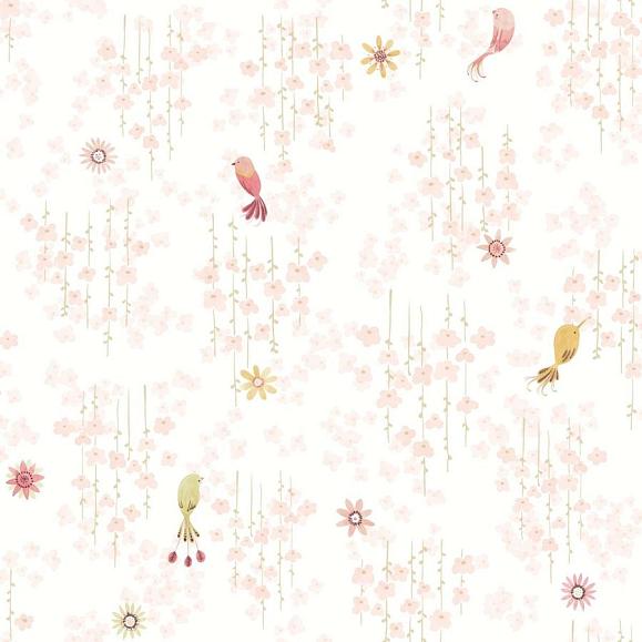 Обои Casadeco 200784343 Tropical Birds Rose blush