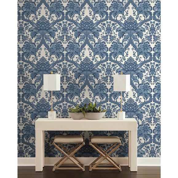 Обои York DM4951 French Artichoke Damask Indigo