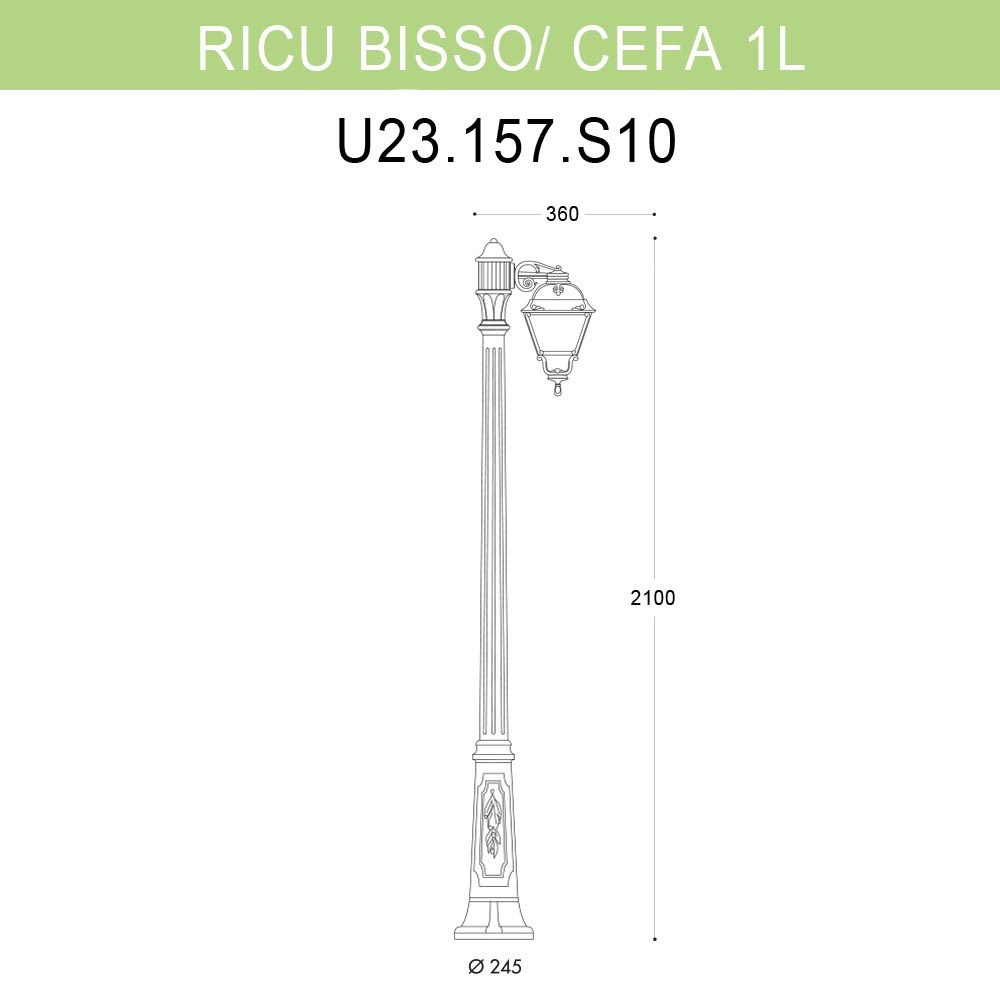 Уличный фонарь Fumagalli Ricu Bisso/Cefa 1L U23.157.S10.BXF1R